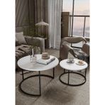 Savita Home Orta Sehpa Bade Ikili Lüx Special - 60 Çap x 48,5 - Beyaz