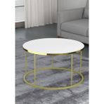 Savita Home Orta Sehpa Terra Lüx Gold - 70 Çap x 46 cm - Beyaz