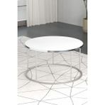 Savita Home Orta Sehpa Terra Lüx Gümüş - 70 Çap x 46 cm - Beyaz