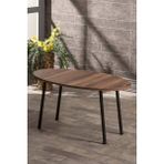 Savita Home Siyah Metal Orta Sehpa Elips - 90X50X42 cm - Ceviz