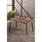 Savita Home Siyah Metal Orta Sehpa Kare - 90X50X44 cm - Ceviz