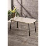 Savita Home Siyah Metal Orta Sehpa Kare - 90X50X44 cm - Krem