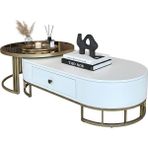 Savita Home Vega Orta Sehpa - beyaz gold