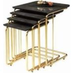 Savita Home Zigon Sehpa Gold Irony Modern Tasarım Dayanıklı Metal Ayak Şık Salon Mobilyası