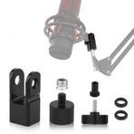 SAVITA Hyperx Quadcast için Mikrofon Montaj Adaptörü, 3/8 "veya 1/4" Vida Adaptörü, HyperX QuadCast Mikrofon Standı ve Bom Kolu ile Çalışır Mikrofon için Dayanıklı Yedek Aksesuar (Siyah)