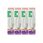 Şavk 5,5W LED Ampul, 420Lm, 3000K Sarı Işık, E14 Duylu, 4 Adet