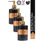 Savon De Royal Black Pearl Luxury Sıvı Sabun 500 ml 3 Adet | Portakal, Paçuli, Vanilya | Vegan, Nemlendirici