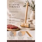 SAVORYHOME Ahşap Et Dövme Tokmağı Çift Taraflı Paslanmaz Çelik Et Yumuşatma Çekici