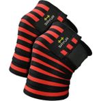 Savur Pro Knee Wraps - Diz Bandajı - Crossfit Ağırlık Dizliği 2'li - Kırmızı - Standart