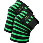 Savur Pro Knee Wraps - Diz Bandajı - Crossfit Ağırlık Dizliği 2'li - Yeşil - Standart