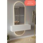 Sawoli Home Lotus Modern Tasarımlı Aynalı Dresuar 80 cm Beyaz Suntalam Malzemeden Üretilmiştir