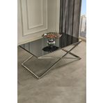 Sawoli Home Royal Gümüş Metal Ayak Füme Ayna Orta Sehpa