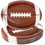 Sawowkuya 100 adet futbol parti malzemeleri futbol şekilli tek kullanımlık kağıt tabaklar futbol partisi sofra yemek tabakları futbol tema parti malzemeleri Superbowl spor oyunu doğum günü partisi