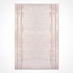 Sawyer Krem Çerçeveli Modern Geometrik Etnik Desenli Boho Makinada Yıkanabilir Hafif Hav Toz Vermez Leke Tutmaz Kaymaz Taban Dijital Makine Baskı Halı Oturma Odası Salon Yolluk Koridor Mutfak Halısı