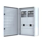 Sayaç Panosu 18 Sigortalı 25A-160A Kompakt Şalter 2 Trifaze Sayaçlı Sıva Üstü Sayaç Panosu IP65 50 x 70 x 22.5 cm POLİ 041