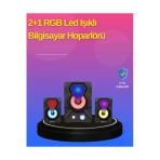 Sayarmarkt 2.1 Kanal Rgb LED Oyun Hoparlörü Subwoofer Destekli