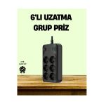 Sayarmarkt 2500W Güçlü 6’Lı Priz Usb Ve Type-C Çıkışlı Termal Korumalı