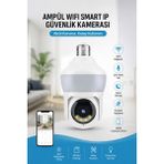 Sayarmarkt 360° Ampul Kamera Wifi Kablosuz Güvenlik Kamerası Gece Görüşlü Hareket Sensörlü