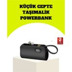 Sayarmarkt Dahili Type-C Konektörlü Mini 2000MAH Powerbank - 001-Renkli