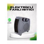 Sayarmarkt Fanlı Elektrikli Isıtıcı Termostatlı Güvenli Yanmaz Plastik Gövde