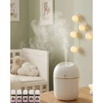 Sayarmarkt Kompakt Mini Hava Nemlendirici 5 Esans Hediyeli LED Işıklı USB Aromaterapi Cihazı - Çok Renkli