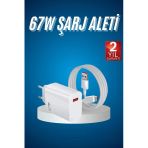 Sayarmarkt Kullanışlı Hızlı Şarj Aleti Adaptörü Kablo Seti 67W Uzun Ömürlü Beyaz