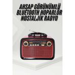 Sayarmarkt Nostalji Radyo Bluetooth Hoparlör Usb-Sd Kart Giriş LED Fener Işıklı Bataryalı Pilli