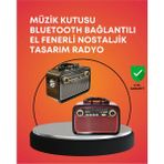 Sayarmarkt Nostaljik Radyo Görünümlü Bluetooth Hoparlör – Fm/am Yayın, Kablosuz Bağlantı, Şarj Edilebilir