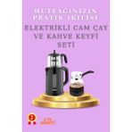 Sayarmarkt Otomatik Cam Çay Makinesi ve Hızlı Pişiren Cam Kahve Cezvesi