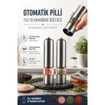 Sayarmarkt Otomatik Tuz Karabiber Değirmeni Güçlü Öğütme Dayanıklı Yapı