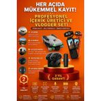 Sayarmarkt Profesyonel Vlog ve Yayıncı Paketi - 4K Stabilizasyonlu Kamera, Akıllı Drone ve Kablosuz Mikrofon Seti