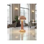 Sayarmarkt Şarjlı Led Masa Lambası 3 Kademe Dokunmatik Bronz Modern Tasarım