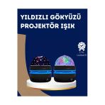Sayarmarkt Trendlia 360° Dönen Galaxy Projektörlü Gece Lambası – Yıldızlı Gökyüzü Efekti