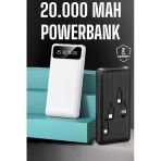 Sayarmarkt Trendlia Powerbank 20.000 Mah Dijital Göstergeli Lcd Ekran Uzun Pil Ömrü
