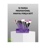Sayarmarkt Ultra Yumuşak 12’li Makyaj Fırça Seti – Dökülme Yapmaz, Dalin Şampuan ile Temizlenebilir