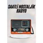 Sayarmarkt Vintage Nostaljik Radyo Aux USB Sd Kart Girişli Şarjlı Bluetooth Bağlantılı