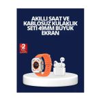 Sayarmarkt Watch 9 Max Akıllı Saat Ve Kablosuz Kulaklık Seti 2 Kordonlu Sesli Görüşme Özellikli