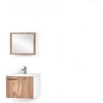 Saydam Banyo Woodline 50 cm Alt Üst Banyo Dolabı Takımı - Antrasit - Beyaz