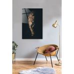 Saydam Leopar Temalı Cam Tablo 40CM x 60CM, Şık ve Dekoratif Ev Aksesuarı - Ahşap - Seçenek 1