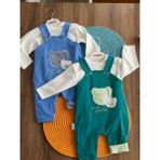 Saye Kids Ikili Erkek Bebek Salopet - Mavi - 6 Ay