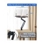 Sayemons Ayarlanabilir Masa Kenarı Kitap ve Tablet Standı – 360° Dönebilen, 87.5cm Yükseklik Ayarlı, Kelepçeli Metal Kol, Şeffaf Akrilik Panel, Kitap Okuma, Tablet, iPad ile Uyumlu | P87 - Option-1