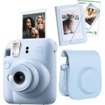 Sayemons Mini 12 Lila Fotoğraf Makinesi-10'lu Film-Mini Albüm ve Deri Kılıf Seti (Mavi) - Açık Bej