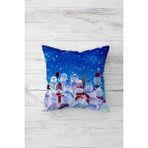 Sayemons Pelangi Kardan Adam Yılbaşı Tema Çift Tarafı Baskı Gizli Fermuar Yastık Kılıfı Kırlent Koltuk Yastık Kılıfı, Mavi 45 x 45, 24691173645451 - Option-1 - 001-Renkli