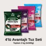 Saygın Tuz Rafine Edilmemiş Doğal Kristal Kaya Tuzu - Avantajlı Tuz Seti 500 gr x 4 adet - 2 kg