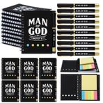 Sayglossy 20 Set Man of God Babalar Günü Hediyeleri, Erkekler için Hıristiyan Kilisesi Hediyeleri, Man of God Defter ve Dini Tükenmez Kalem Seti, Öğretmen, Papaz, Baba için Yapışkan Notlar ile Spiral