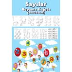 Sayılar Temalı Dev Boyama Kağıdı 2,5 Metre Rulo Boyama Kağıdı - Çocuk Eğitici Boyama