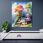Sayılarla Boyama Hobi Seti Renkli Baskı 60x75 cm: Bardaktaki Gül