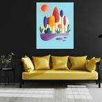 Sayılarla Boyama Hobi Seti Renkli Baskılı 50x65 cm: Şirin Kedi