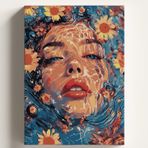 Sayılarla Boyama Tuval Hobi Seti SU VE KADIN Temalı Fırça ve Boya Dahil Set (Çıtalı) 50X70 CM Kendin Yap Sayılarla Tuval Boya Kiti (KASNAKLI)