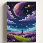 Sayılarla Boyama Tuval Hobi Seti UZAY GÖKYÜZÜ Temalı Fırça ve Boya Dahil Set (Çıtalı) 40x50 CM Kendin Yap Sayılarla Tuval Boya Kiti (KASNAKLI)